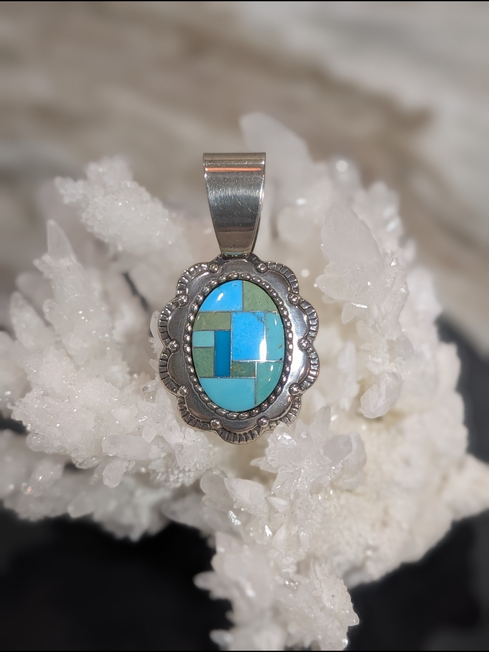 Carolyn Pollack Turquoise Inlay Pendant - Picture 1 of 5
